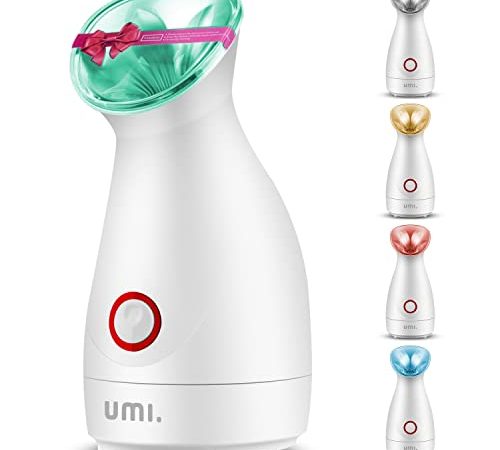 Amazon Brand - Umi vaporizzatore facciale,faporiera per pori facciali nano ionici, cura professionale della pelle del viso e vapore per sauna facciale con nebbia calda per spa domestica, verde