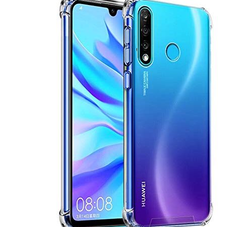 Hually Cover per Huawei P30 Lite, Sottile e Trasparente Compatibile con Huawei P30 Lite, Custodia Morbida in Silicone Flessibile - Gelatina Trasparente/NOVA 4e Cover