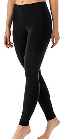 Merry Style Leggings Lunghi Pantaloni Donna MS10-143 (Nero, M)