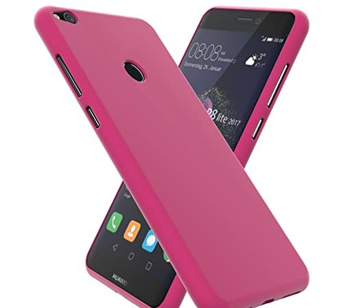 OXYN Cover Compatibile per Huawei P8 Lite 2017, Custodia SOFT TOUCH Opaca Morbida Gel TPU Silicone Resistente Flessibile Case Guscio Antiurto Posteriore Protettiva Proteggi (Fucsia)