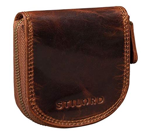 STILORD 'Cash' Mini Portafoglio Uomo Pelle Vintage Portamonete Slim Wallet Mini Scatola Portafoglio Piccolo in Pelle, Colore:kara - cognac