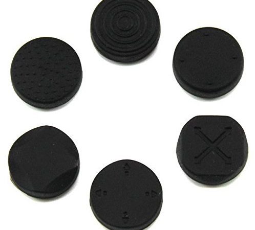 1 Set Analogico Silicone Stick Grip Joystick Caps Cover per PS Vita PSV 1000 2000 (Nero)