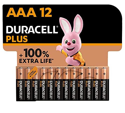 Duracell - Plus AAA, Batterie Ministilo Alcaline, Confezione da 12, 1.5 volt LR03 MN2400