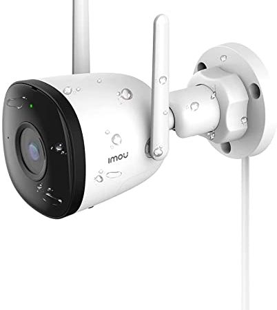 Imou Telecamera WiFi Esterno, 4MP Videocamera sorveglianza da Esterno Telecamera di Sicurezza con Rilevamento Umano, Impermeabile IP67, Visione Notturna 30m, Compatibile con Alexa, 2,4g, Bullet 2C 4MP