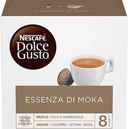 NESCAFÉ DOLCE GUSTO Essenza di Moka Caffè Espresso, 6 Confezioni da 16 Capsule (96 Capsule)