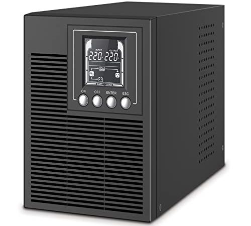 Atlantis A03-OP1002 UPS OnLine Gruppo di Continuità Server Doppia conversione Onda Sinusoidale Pura 1000VA 900W, Tower, display LCD, USB, seriale RS-232, 4 uscite IEC, porta EPO, slot SNMP, 2x12V-9Ah