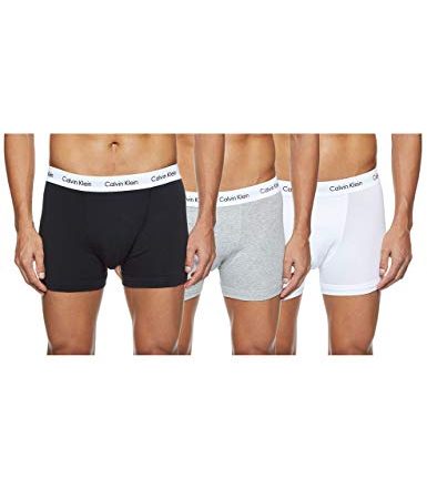 Calvin Klein Low Rise Trunk 3pk Boxer, Multicolore (Black/White/Grey Heather), M (Pacco da 3) Uomo