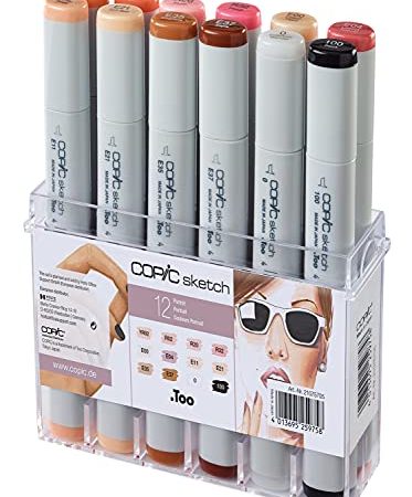 Copic Sketch Set da 12 Colori 21075705, Diverse Tonalita' di Pelle