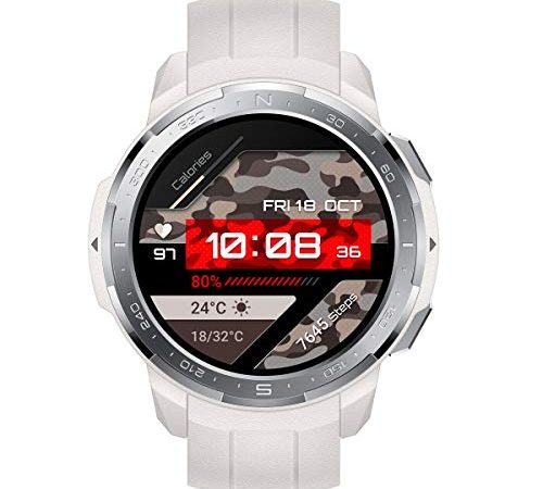 Honor Watch GS PRO - Smartwatch GPS Multisport con Corpo Robusto e Resistente, 25-Giorni Batteria Durata, 1,39 Pollici AMOLED, IP68, Frequenza Cardiaca 24-Ore, Compatibile con Android e iOS (Bianca)