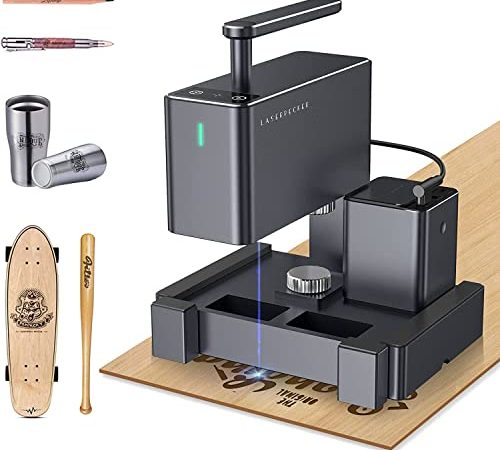 LaserPecker L2 Incisore Laser 60W Macchina per Incisione Laser 5W Potenza in uscita Precison 0,05 mm Laser Cutter Portatile Strumenti Incisore Taglio Laser per Legno Pelle Metallo, con Powerbank