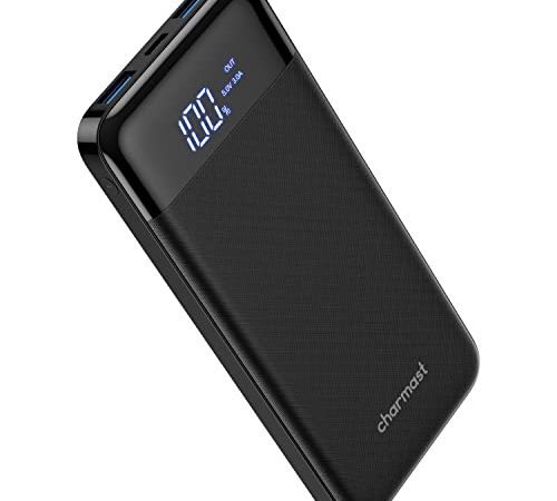 Power Bank 10400mAh, USB C Caricabatterie Portatile con LED Digitale Display Batteria Esterna Portatile con 2 ingressi e 3 uscite da 5V/3A per Huawei Xiaomi Smartphone.(Nero)