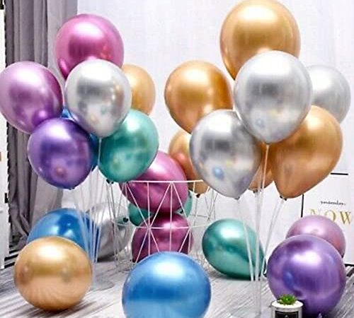 25 Palloncini Metallizzati misura 31 cm Eco Green 100% biodegradabili per Feste Baby Shower Compleanni Party e Decorazioni Matrimonio Laurea (Multicolore)