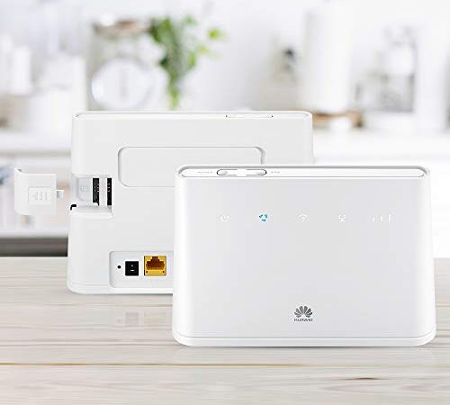 HUAWEI B311-211- Router 4G Wireless LTE 150 MBps, WiFi Mobile, con 1 Porta GE LAN/WAN, WiFi da 300 MBps di Velocità, Bianco, Versione 2022