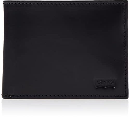 Levi's Casual Classics Hunte Coin Bifold - Batwing, Accessori da Viaggio, Portafoglio Bi-Fold, Uomo, Nero (Regular Black), Taglia Unica