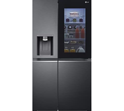 LG GSXV91MCAE Frigorifero Americano Side by Side InstaView Total No Frost con Congelatore, 635 L, Dispenser Acqua e Ghiaccio UV Nano, Door Cooling, Linear Cooling - Frigo Smart con Wi-Fi e Freezer