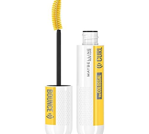 Maybelline New York Colossal Curl Bounce Mascara, 24h di Volume Colossale e Lunghezza Estrema, Con Memory Curl per una Curva delle Ciglia che Dura a Lungo, Very Black, 10 ml