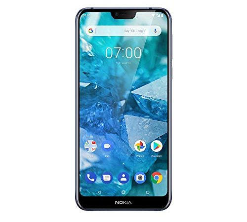 Nokia 7.1 Smartphone da 32 GB (Espandibile fino a 256 GB), 3 GB di RAM, Dual SIM, Display da 5.84" 19:9 Risoluzione Full HD+,Doppia Fotocamera Posteriore 12 MP/5 MP, Blu