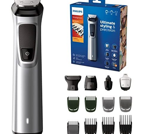 Philips MG7720 Groming Kit Serie 7000 Rifinitore Impermeabile in Acciaio 14 in 1 Barba, Capelli e Corpo