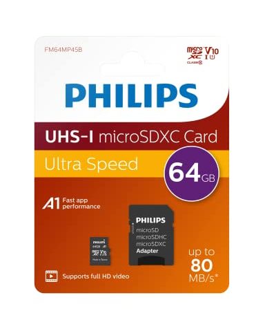 Philips scheda micro, SDXC 64GB Classe 10 con adattatore