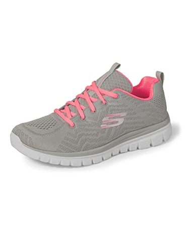 Skechers Graceful Get Connected, Sneaker Donna, Grigio Gray Mesh Coral Trim, 41 EU