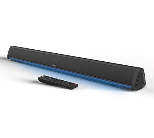 Sound Bar per TV, Soundbar Bluetooth per Home Cinema/Home Theatre con Audio Surround 3D e LED RGB Ideali per il Gaming, HDMI ARC, Ottica, USB, e AUX, Barra Casse Televisione, Altoparlanti Stereo 40W