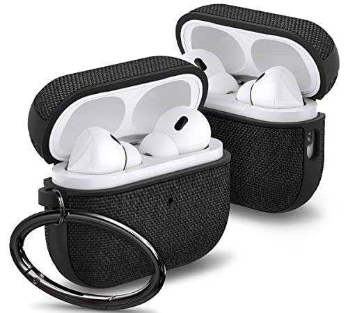 Spigen Cover Urban Fit Compatible con Airpods Pro 2 (2a Generazione 2022) con Moschettone- Nero Opaco