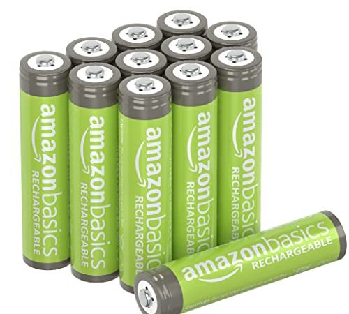 Amazon Basics - Batterie AAA ricaricabili, pre-caricate, confezione da 12 (l’aspetto potrebbe variare dall’immagine)