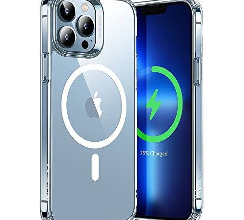 ESR Cover Ibrida con Anello HaloLock, Compatibile con iPhone 13 PRO Max, Ricarica Magnetica Wireless, Custodia dal Retro AntiGraffio, Serie Classic, Trasparente