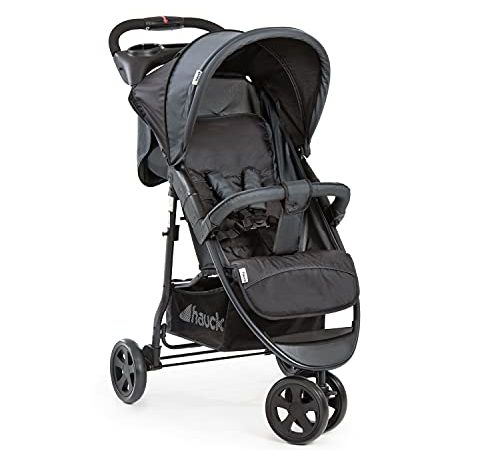 Hauck Passeggino 3 Ruote Citi Neo 2 - Passeggino Leggero 25 kg Portata, Pieghevole con Una Mano - Ultraleggero solo 7,5 kg - Passeggino Compatto Reclinabile, dalla Nascita - Grigio