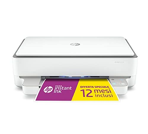 HP Envy 6020e, Stampante Multifunzione, 12 Mesi di Inchiostro Instant Ink Inclusi con HP+