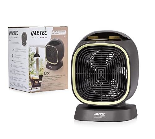 Imetec Silent Power Eco, Termoventilatore Silenzioso, Stufetta Elettrica, Tecnologia ECO -35% Consumo Energetico, 2100 W, Funzione Antigelo, Temperatura Regolabile, 4 Funzioni, Termostato Ambiente