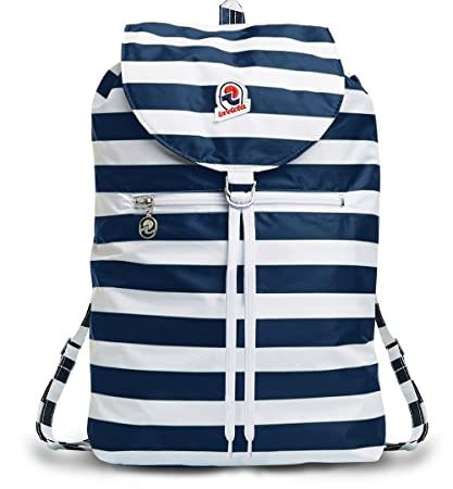 Invicta Zaino - MINISAC NEXT - Richiudibile e Tascabile - Viaggio & Tempo Libero - Zainetto Uomo/Donna a Righe - ICONA - PACKABLE, Blu I