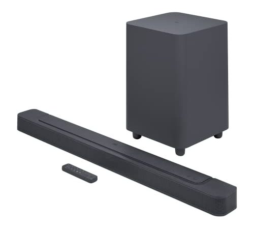 JBL Bar 500 - Soundbar a 5.1 Canali per TV e Subwoofer Wireless, con Telecomando, Dolby Atmos e MultiBeam Surround Sound, PureVoice, Potenti Bassi, Connessione HDMI eARC con 4K Dolby Vision, Nero