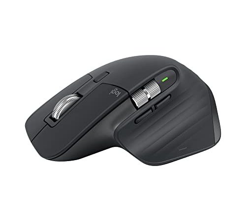 Logitech MX Master 3S - Mouse Wireless ad Alte Prestazioni, Scorrimento Ultraveloce, Ergo, 8K DPI, Tracciamento su Vetro, Clic Silenziosi, USB C, Bluetooth, Windows, Linux, Chrome - Grigio scuro