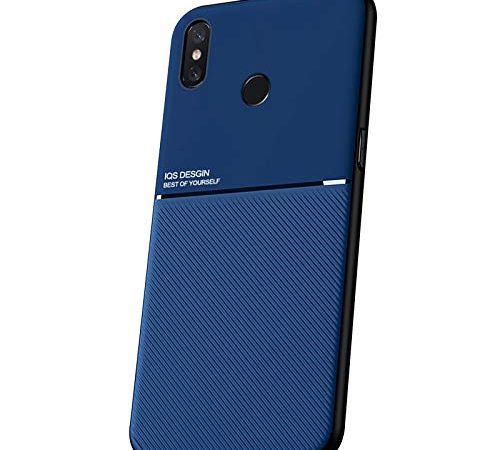 LUSHENG Cover per Xiaomi Mi Mix 3, Custodia Morbida Anti-Goccia TPU per Xiaomi Mi Mix 3 (6.39"), [Tocco Meraviglioso] Piastra Metallica Magnetica Invisibile Incorporata - Blu