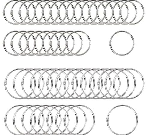 MEIYIDAY Anelli per Raccoglitori 100 Pezzi Anelli per Libro in Metallo 2 Misure (25 mm e 30 mm) per Libro Scrapbooking Album Mestiere Fai Da Te Anelli a Fogli Mobili Raccoglitori