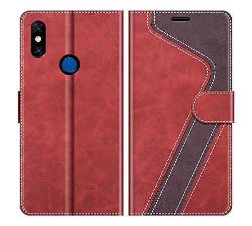 MOBESV Custodia Xiaomi Mi Mix 3, Cover a Libro Xiaomi Mi Mix 3, Custodia in Pelle Xiaomi Mi Mix 3 Magnetica Cover per Xiaomi Mi Mix 3, Elegante Rosso