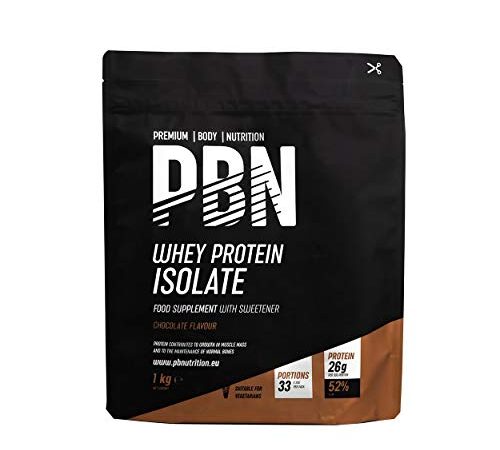 PBN - Premium Body Nutrition Whey-ISOLATE, Proteine Isolate del Siero di Latte in Polvere, 1 Kg (Pacco da 1), Cioccolato, 33 Porzioni