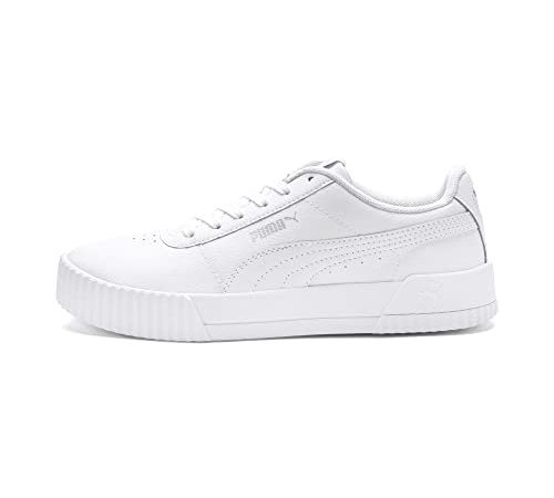 PUMA Carina L, Scarpe da Ginnastica Basse Donna, Bianco (Puma White/Puma White/Puma Silver), 39 EU