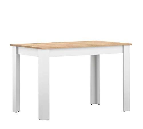 TemaHome Nice, Tavolo da Pranzo, White & Oak (Bianco/Beige), 110 x 70 x 73 cm