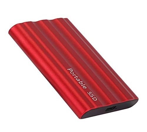 TOCTUS 2TB Hard disk esterno, hard disk portatile, hard disk USB 3.0 ultra sottile tipo C con USB-A, facile da trasportare, viaggi d'affari essenziale per PC, Mac, laptop (Rosso-2TB)