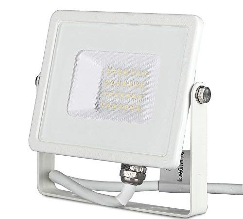 V-TAC VT-20 Faretto Bianco Led Da Esterno 20W Ultrasottile Chip Samsung, Bianco, 4000K