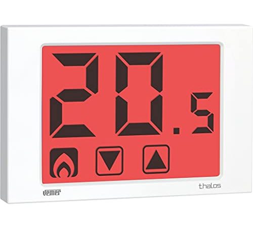 VEMER VE434700 Termostato Thalos 230 Touch Screen da Parete, Bianco