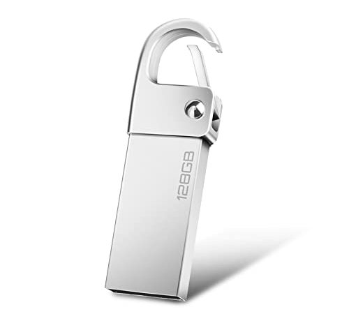 Ansodo Chiavetta USB 128 GB, Pennetta USB 128 GB, USB Flash Drive 128 Giga con custodia in Metallo Elegante Resistente, Memoria USB Stick per PC, Laptop, Computer, Auto, TV, ecc