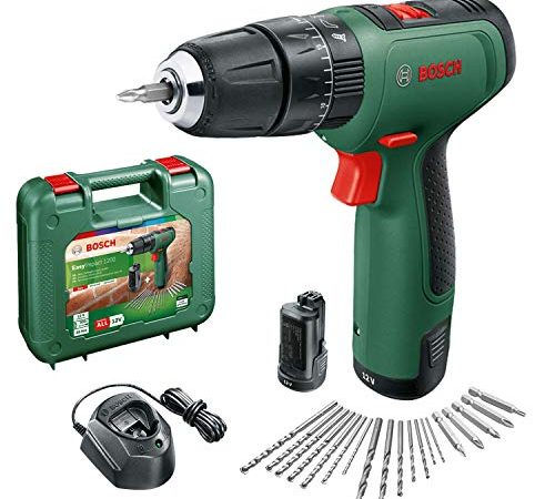 Bosch Trapano battente-avvitatore a batteria EasyImpact 1200 (2 batterie, sistema a 12 volt, 19 accessori, in valigetta)