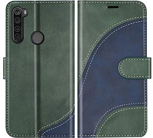BoxTii Cover per Xiaomi Redmi Note 8T, Custodia in PU Pelle Portafoglio per Xiaomi Redmi Note 8T, Magnetica Cover a Libro con Slot per Schede, Verde