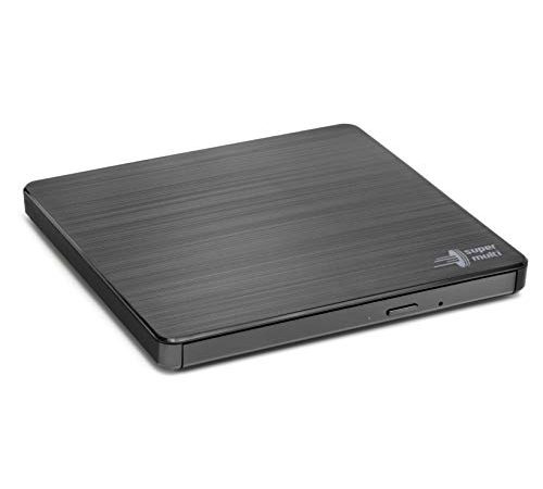 Hitachi-LG GP60NB60 Unità CD DVD esterne USB 2.0 Drive portatile sottile DVD-RW CD ROM masterizzatore per Laptop Desktop PC Windows e Mac OS con connettività tv - Nero