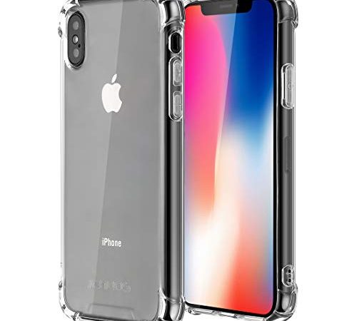 Jenuos Cover iPhone X, Cover iPhone XS, Custodia Trasparente Antiurto Paraurti Silicone Trasparente Cover TPU per Apple iPhone XS/iPhone X/iPhone 10 5.8" - Trasparente (IX-TPU-CL)