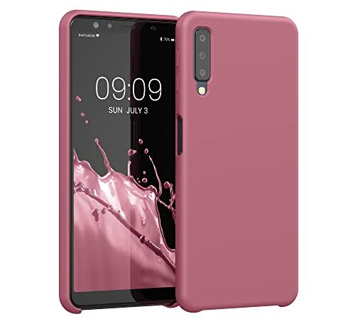 kwmobile Custodia Compatibile con Samsung Galaxy A7 (2018) - Cover in Silicone TPU - Back Case per Smartphone - Protezione Gommata Rosa Scuro