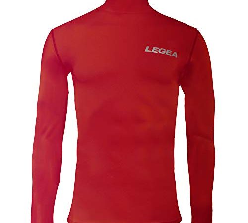 Legea Body 6 Dynamic-Maglia intima a maniche lunghe uomo, collo alto, Rosso, Taglia del produttore: L